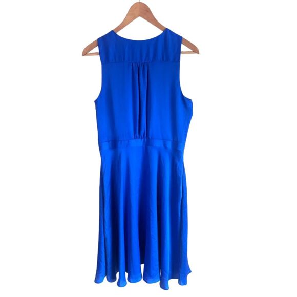 Banana Republic Factory Blue V-Neck Dress Size 6 NWT Pockets Stitching Lined - Picture 3 of 8